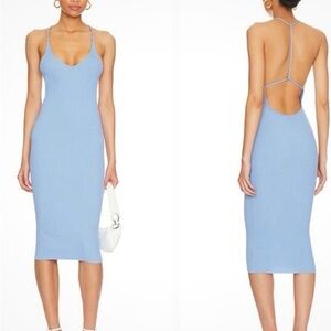 Superdown Light Blue Backless Dress
